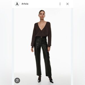 Aritzia Melina Black Vegan Leather Pants